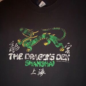 Vintage 1985 Single Stitch Dragons Den Shanghai Graphic T-Shirt Sz Men's Large